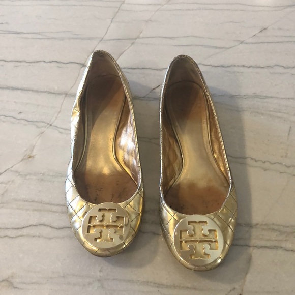 tory burch gold flats